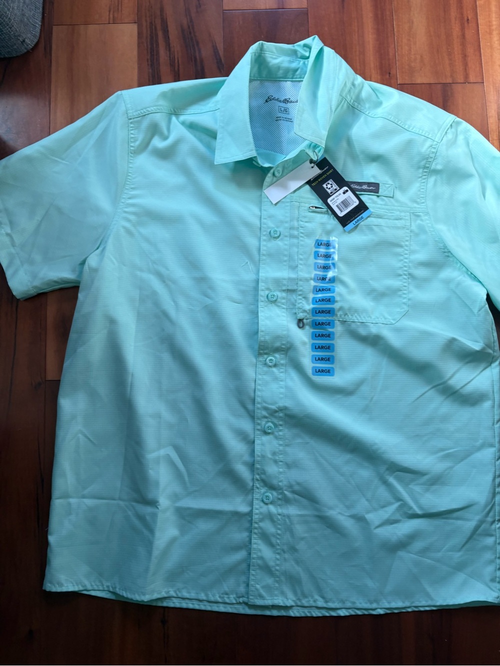 Eddie Bauer Men's Short-Sleeve Button-Down — Light Mint